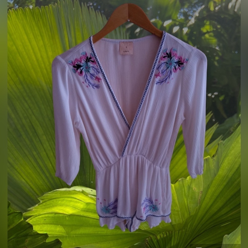 Debbie Debbie by Angel Biba NWT white multi color pat wrap dress size 8